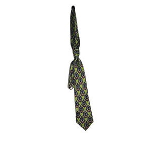 Zylos George Machado Mens Designer Necktie Green With Blie Design